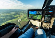 Beta’s all-electric Alia CX300 features a streamlined cockpit with touchscreen displays and intuitive joystick controls. [Credit: Beta Technologies]