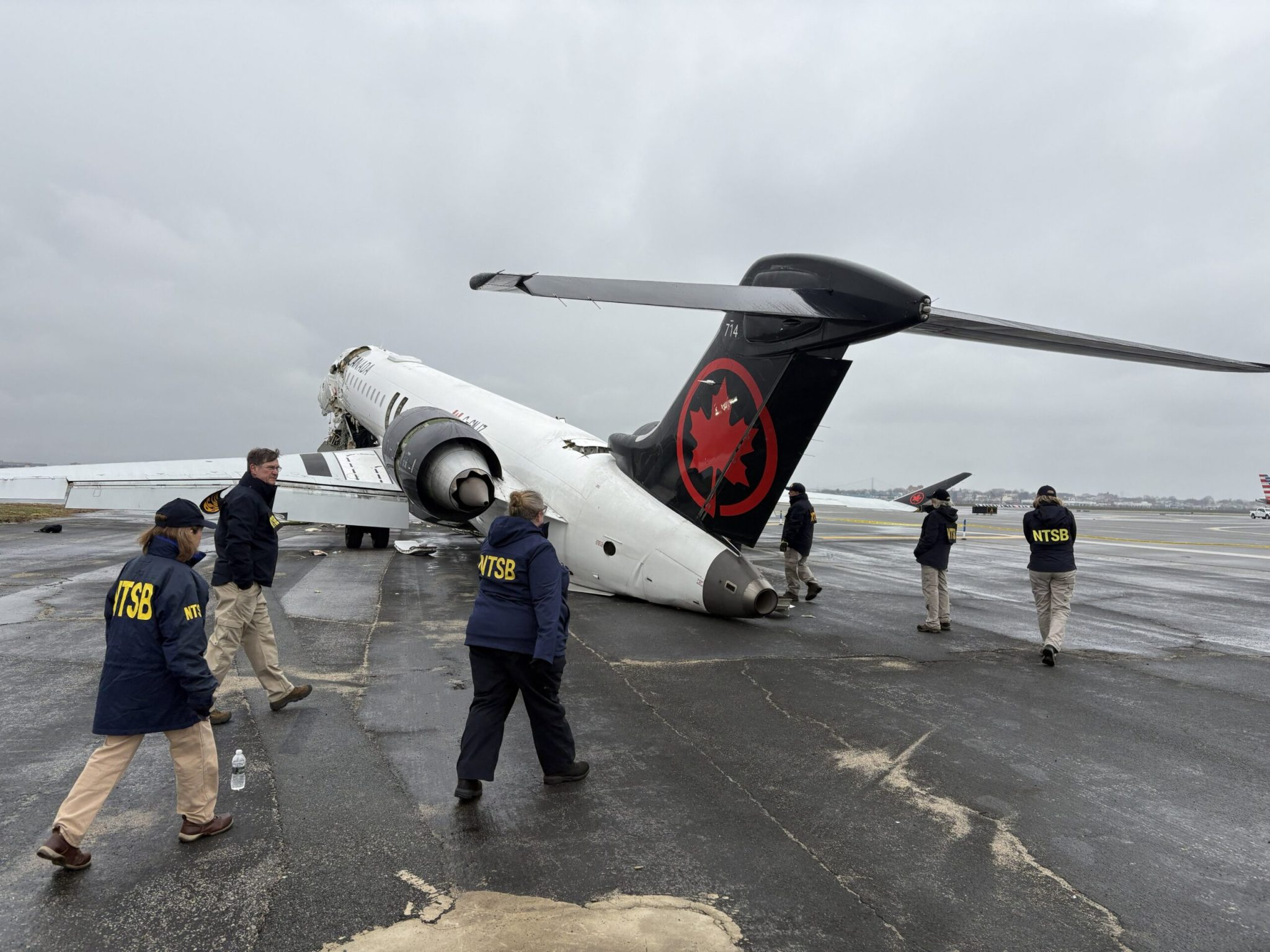 Air Canada on the runway following fatal runway incursion incident at LaGuardia in March