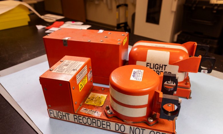 NTSB image of Boeing 767 cargo jet flight data recorder