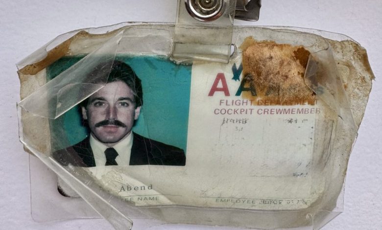 One of the author’s weathered ID badges from American Airlines. [Credit: Les Abend]