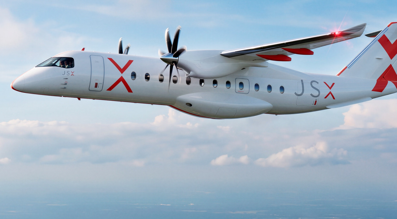Heart Aerospace hybrid electric ES-30 airliner with JSX livery
