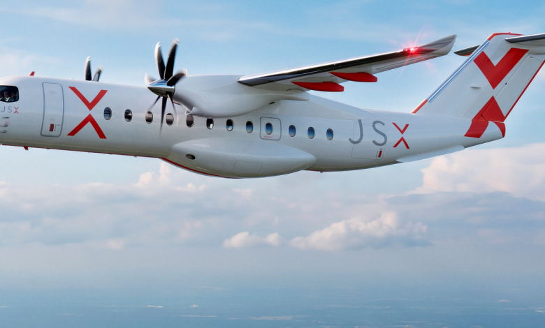 Heart Aerospace hybrid electric ES-30 airliner with JSX livery