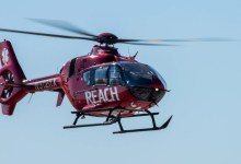 Search is still ongoing on for one person unaccounted for after a Reach Air Medical helicopter crashed off Catalina Island. [Credit: U.S. Air Force/Kenneth Abbate]