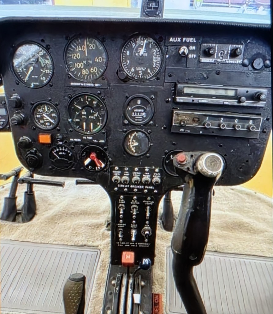 This Hiller UH-12A features basic, traditional VFR instrumentation. [Credit: Scott MacDonald Aircraft Sales] 