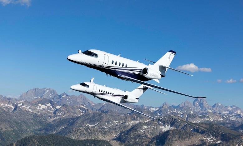 Textron Aviation Cessna Citation Longitude and Latitude flying side by side