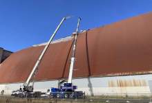Tillamook Air Museum in Oregon is set to reopen on October 29, as roof repairs to Hangar B continue. [Credit: Tillamook Air Museum Facebook page]