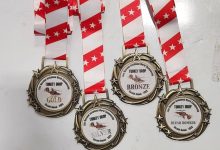 Medals to be awarded for the International Invitational World Champion Rubber Turkey Drop [Credit: Larry Kelley/Facebook]