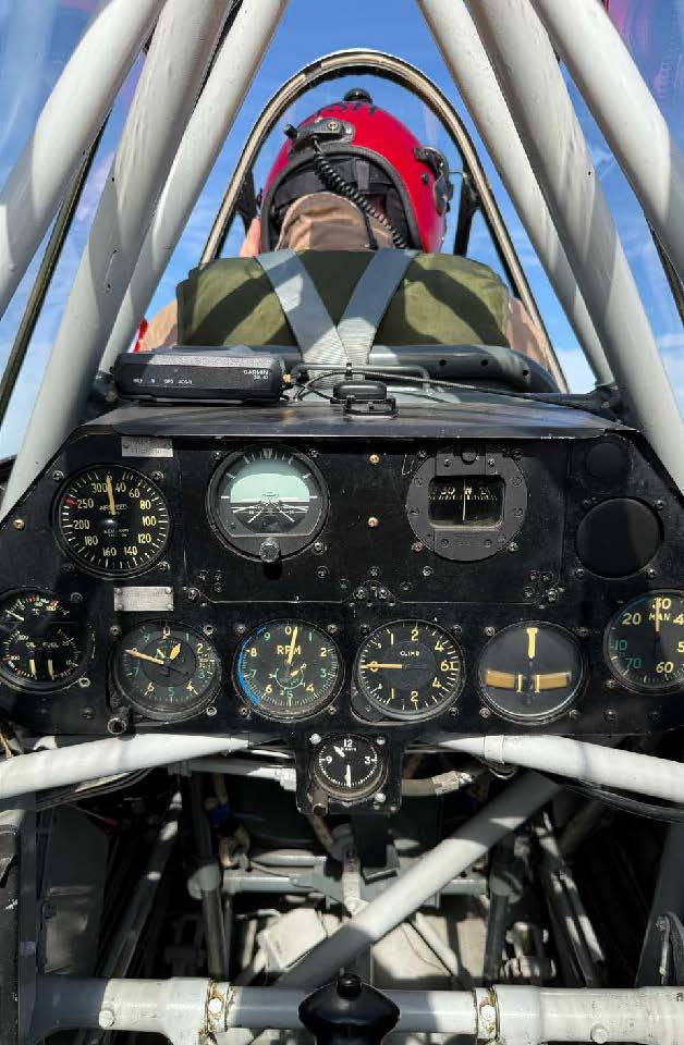Author Sean Siff's view in the cockpit during his ride and flight training in the T-6. [Credit: Sean Siff]
