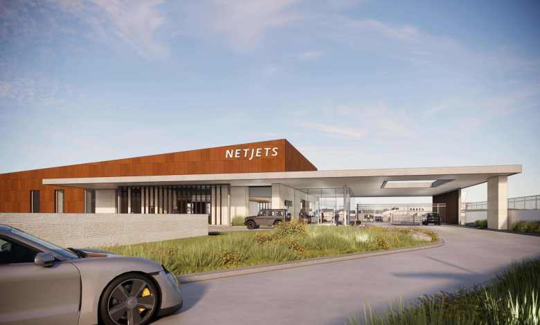 NetJets Dallas Love Field planned private terminal rendering