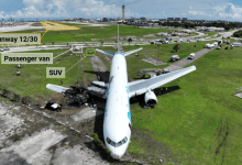 Amazon Prime Air Boeing 767 cargo jet in grass after overrunning Miami Airport runway