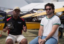 FLYING 'Aviation Start' podcast host Jamail Larkins (left) speaks with contract pilot Jay Kadir during the latest episode. [Credit: FLYING]