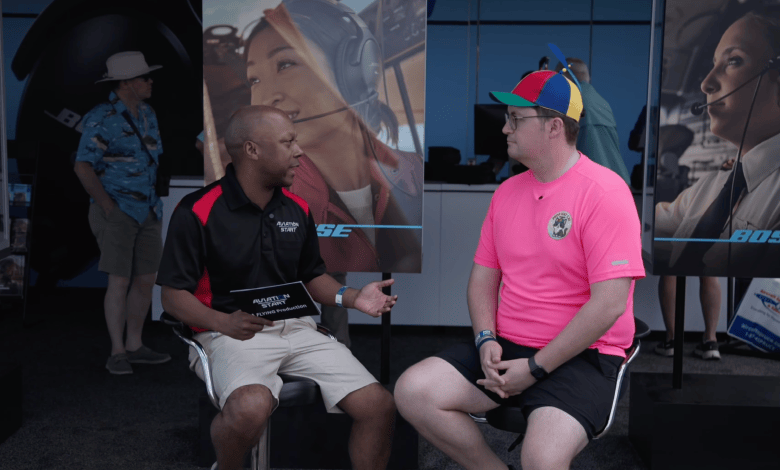‘Aviation Start’ podcast host Jamail Larkins interviews guest Marcus Miller. [Credit: FLYING]