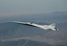 NASA X-59 supersonic experimental aircraft on test flight