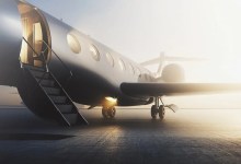 Business jet stock image