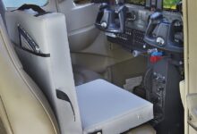 A student pilot is having trouble seeing over the nose of the aircraft, so an aviation seat cushion like this one might help the situation. [Credit: FLYING Archive]