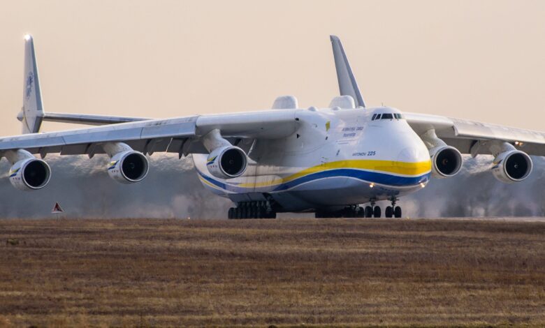 Antonov An-225 Taxiing Down Runway