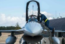 Military pilot in cockpit photo