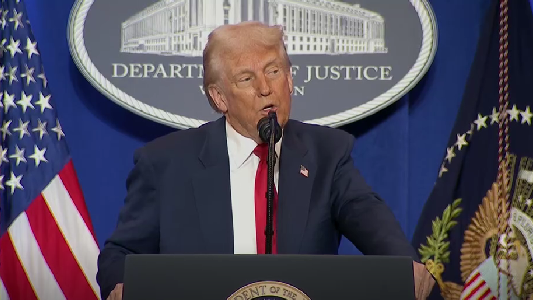 Donald Trump speaking at the White House.