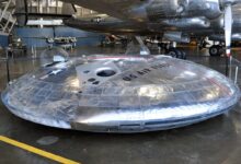 An Avrocar on display at the National Museum of the U.S. Air Force in 2010, when it was displayed in a separate annex and illuminated in natural light.