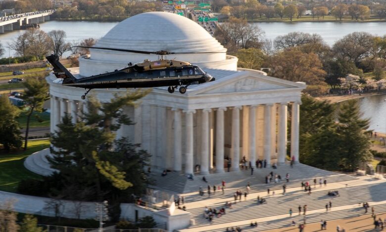 Black Hawk helicopter over Washington
