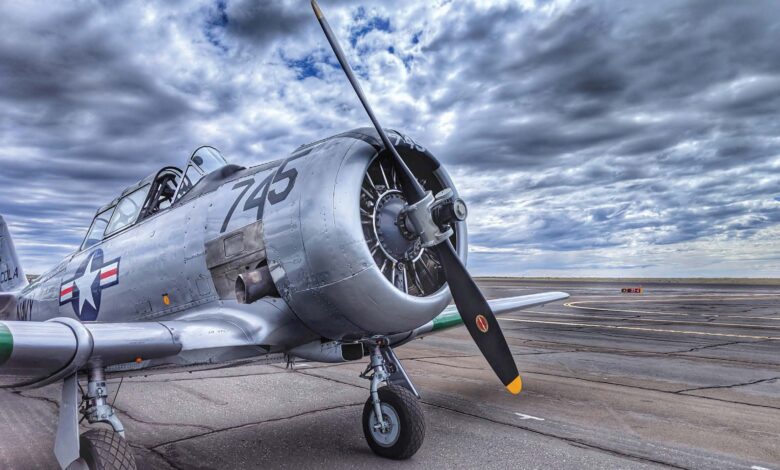 The SNJ-5 is a variant of the North American T-6 Texan aircraft, a single-engine advanced trainer developed for the U.S. Navy and other allied air forces during World War II. [Credit: Alex Munro]