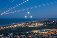 rendering of unidentified aerial phenomena over the coast of New Jersey