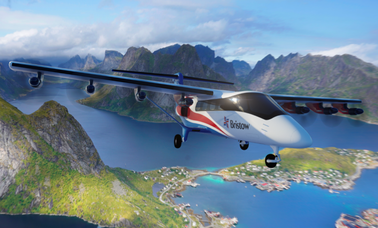 Electra EL9 hybrid electric ultra short aircraft with Bristow liivery