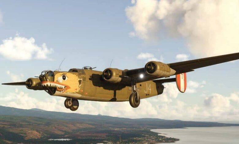 After completing training, Jack Masters’ crew was handed a new B-24 to bring to the Pacific Theater during WWII. [Credit: Sean Siff/MSFS2024]