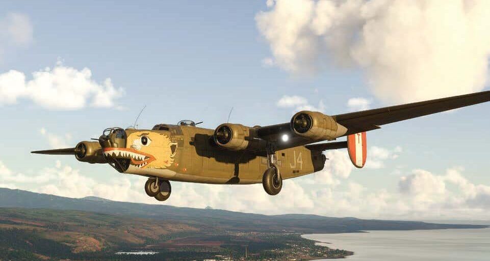 After completing training, Jack Masters’ crew was handed a new B-24 to bring to the Pacific Theater during WWII. [Credit: Sean Siff/MSFS2024]