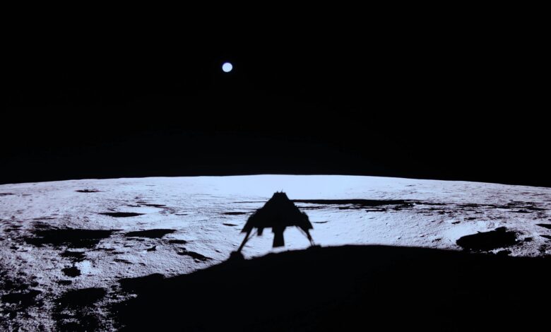 Firefly Blue Ghost lunar lander on the moon