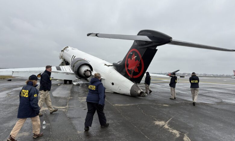 NTSB investigators LaGuardia Airport CRJ 900 fire truck collision