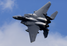 U.S. military F-15E Strike Eagle fighter jet