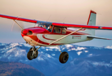 The grand prize, a restored backcountry-equipped 1958 Cessna 182A [Credit: Jim Richmond Backcountry Aviation Foundation]
