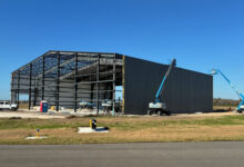 Tampa Executive Airport in Florida undergoing construction of a new hangar