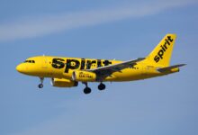 Spirit Airlines aircraft in flight